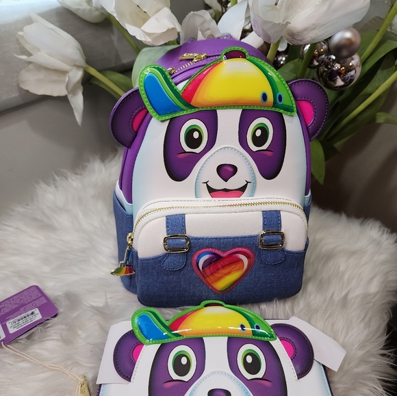 Set of 2 Lisa Frank Panda Painter Cosplay Backpack&Matching wristlet new - Picture 1 of 6